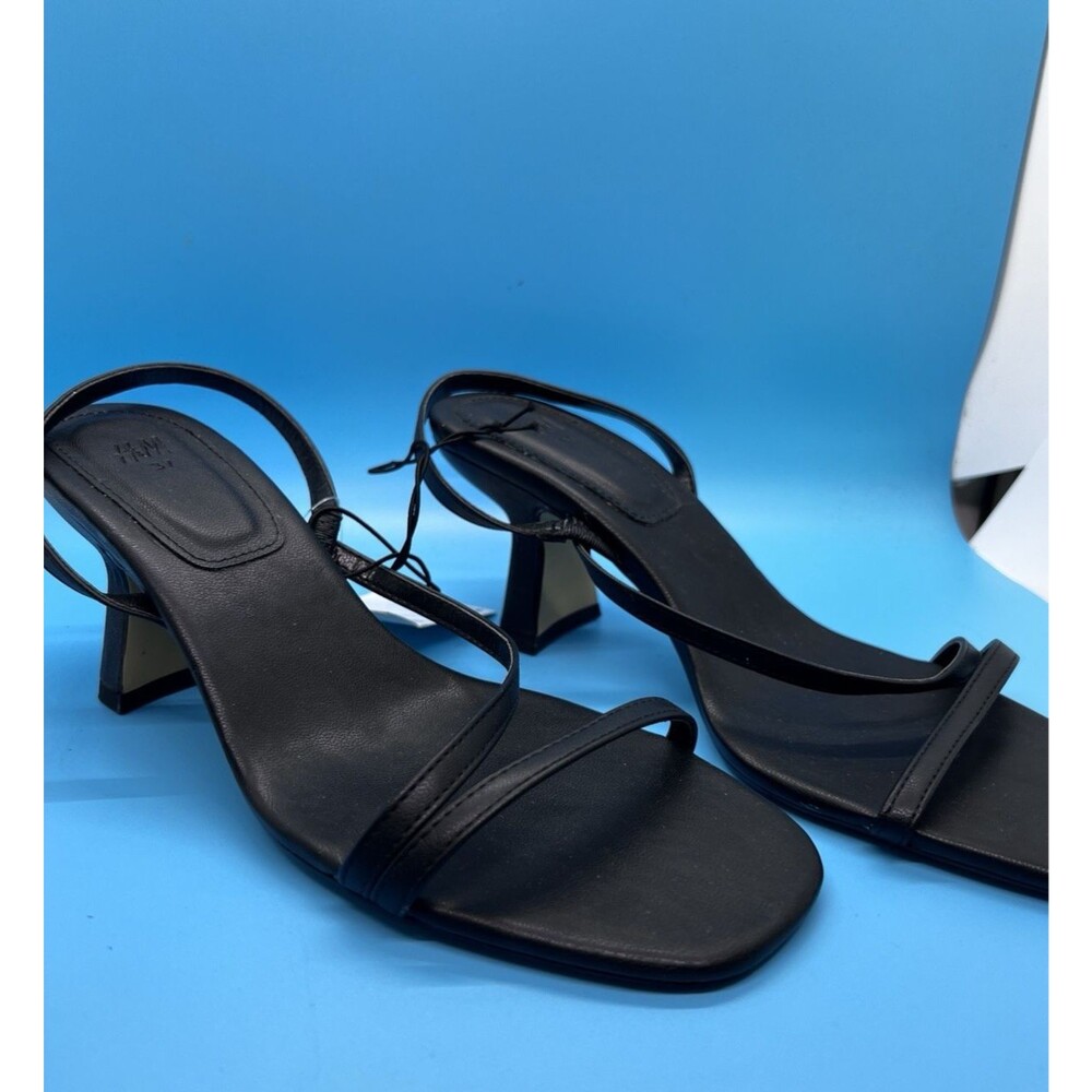 H&M Black Slingback Heels Women's Size 6 eu 37  2.5" Heel NEW shoes dress
